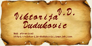 Viktorija Duduković vizit kartica